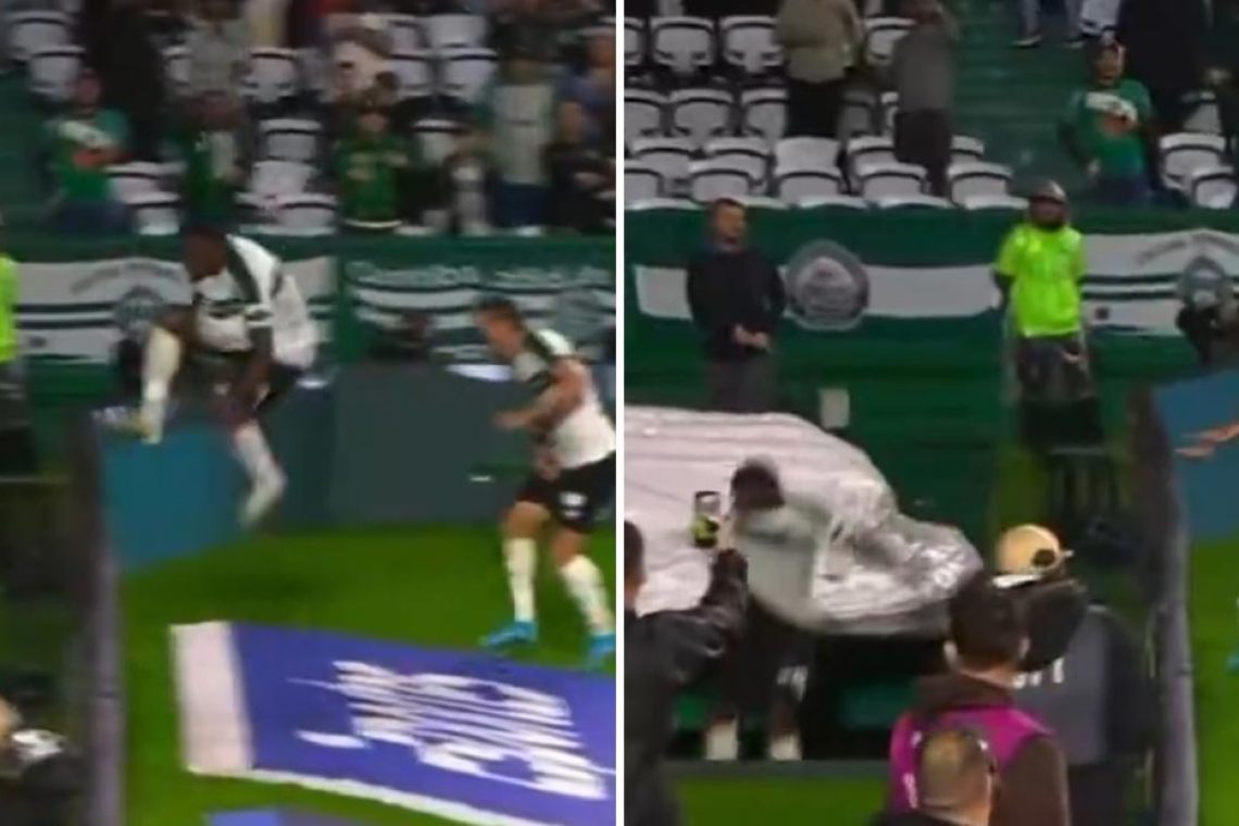 El festejo más desafortunado: cayó al vacío, se lesionó y encima le anularon el gol 